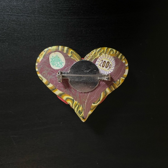 Billie Beads Millefiore Medium Size Heart Pin - Picture 2 of 2